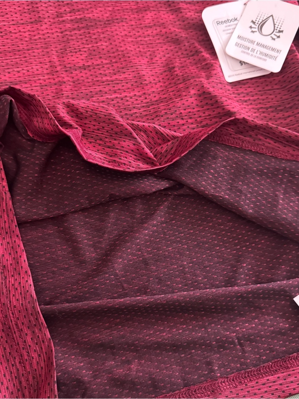 Reebok Men's Space Dye Performance T-Shirt M Red Heather Quick Dry Activewear - Picture 12 of 16